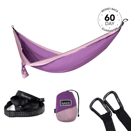 Mulberry Purple - Recycelte Hängematte mit Riemen