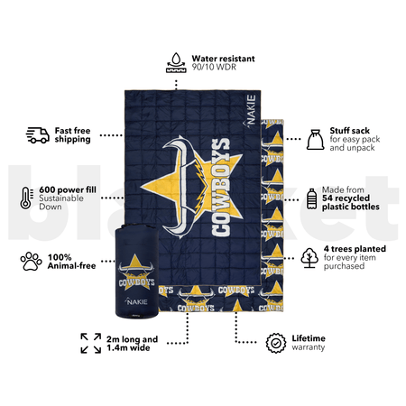 Cowboys  - NRL Sustainable Down Puffy Blanket