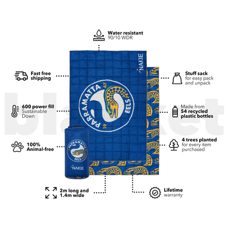 Eels - NRL Sustainable Down Puffy Blanket