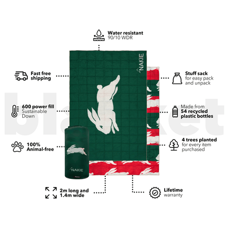 Rabbitohs - NRL Sustainable Down Puffy Blanket