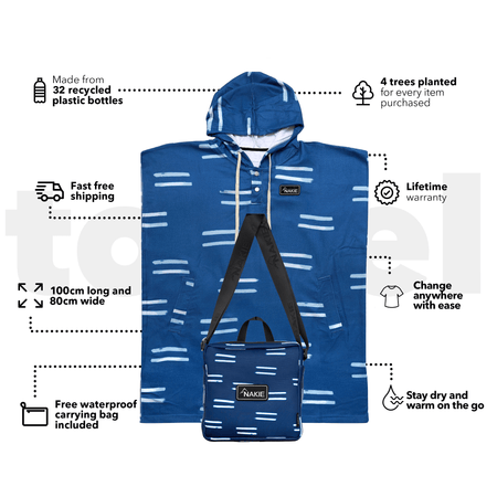 Salty Waves - Hooded Towel Recycled Sand Free