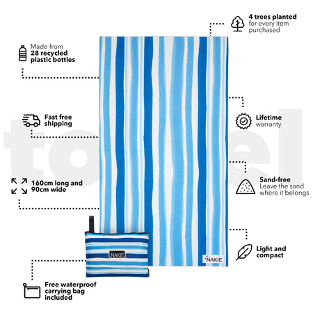 Ocean Breeze – recyceltes, sandfreies Strandtuch