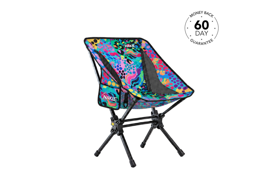Kasey Rainbow Camping Chair with 60 day money back guarantee