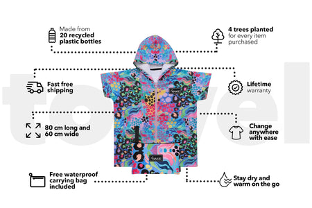 Kasey Rainbow - Kids Hooded Towel Recycled Sand Free