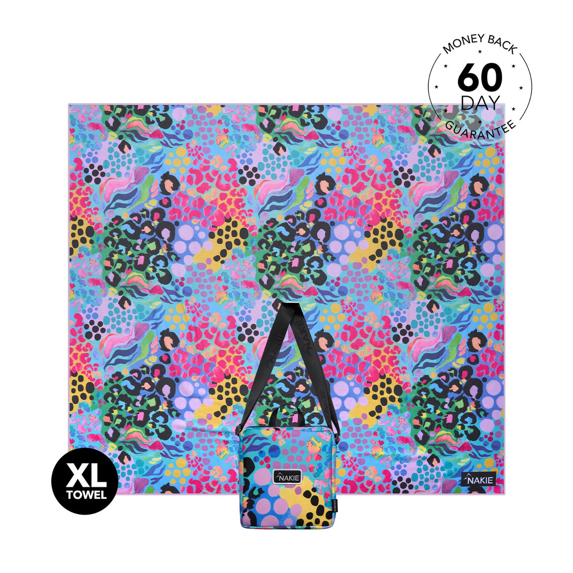 XL Kasey Rainbow - Recyceltes, sandfreies Strandtuch, doppelt