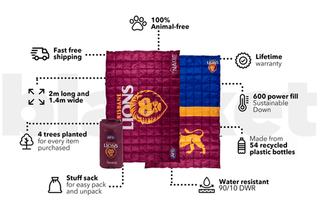 Brisbane Lions - AFL Sustainable Down Puffy Blanket