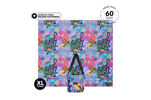 XL Kasey Rainbow - Recyceltes, sandfreies Strandtuch, doppelt