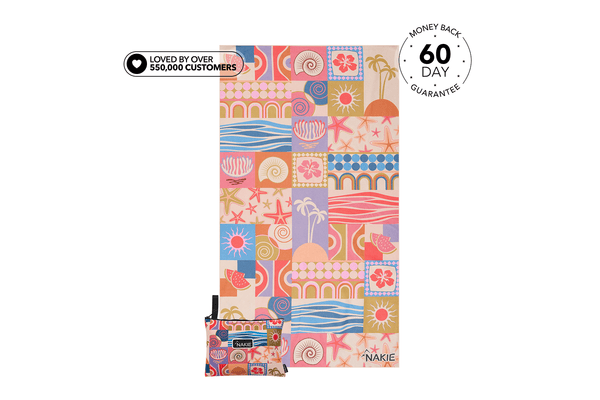 Retro Shores - Recycled Sand Free Beach Towel