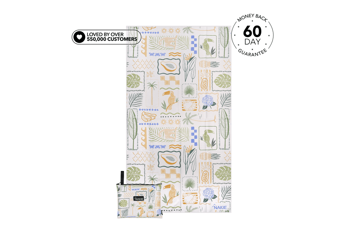 Rosy Tides - Serviette de plage recyclée sans sable