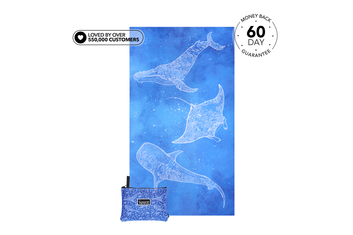 Unterwassermagie – recyceltes, sandfreies Strandtuch