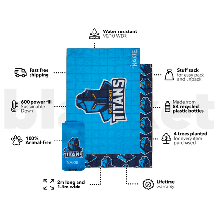 Titans - NRL Sustainable Down Puffy Blanket