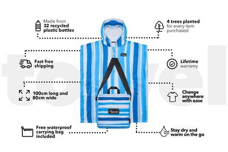 Ocean Breeze - Hooded Towel Recycled Sand Free