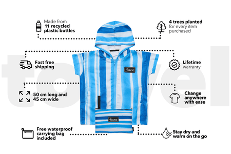 Rosy Tides - Serviette à capuche recyclée sans sable