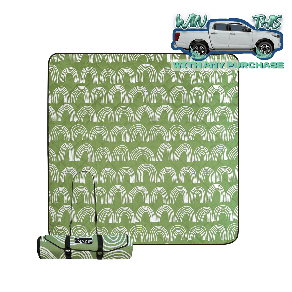 Happy Days Recycled Picnic Blanket Made From 100 Recycled Material NAKIE Nakie Australia