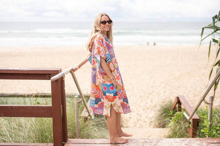 Retro Shores - Hooded Towel Recycled Sand Free