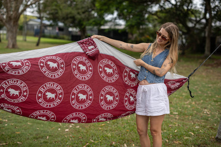 Mulberry Purple - Recycelte Hängematte mit Riemen