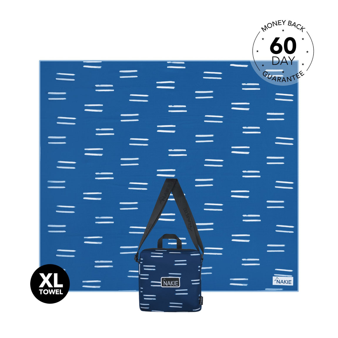 XL Salty Waves - Recyceltes, sandfreies Strandtuch, doppelt