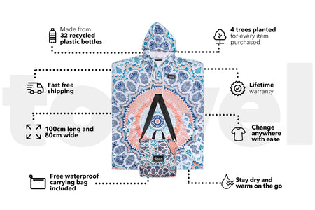 Son de l'été - Serviette à capuche recyclée sans sable