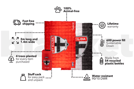 St Kilda Saints - AFL Sustainable Down Puffy Blanket
