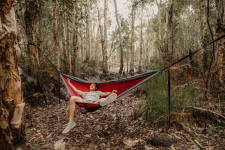 Merlot Red - Recycled Double Hammock with Straps - Nakie