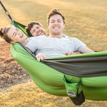 Forrest Green - Recycled Double Hammock with Straps - Nakie