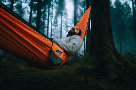 Sunburnt Orange -  Recycled Hammock with Straps