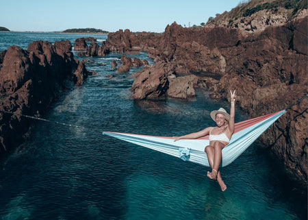 Sky Blue - Recycled Hammock with Straps