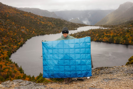 Mountain Blue - Sustainable Down Puffy Blanket