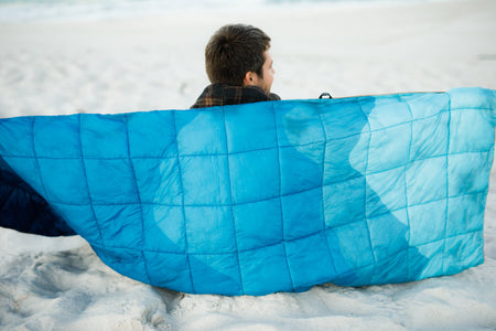 Mountain Blue - Sustainable Down Puffy Blanket